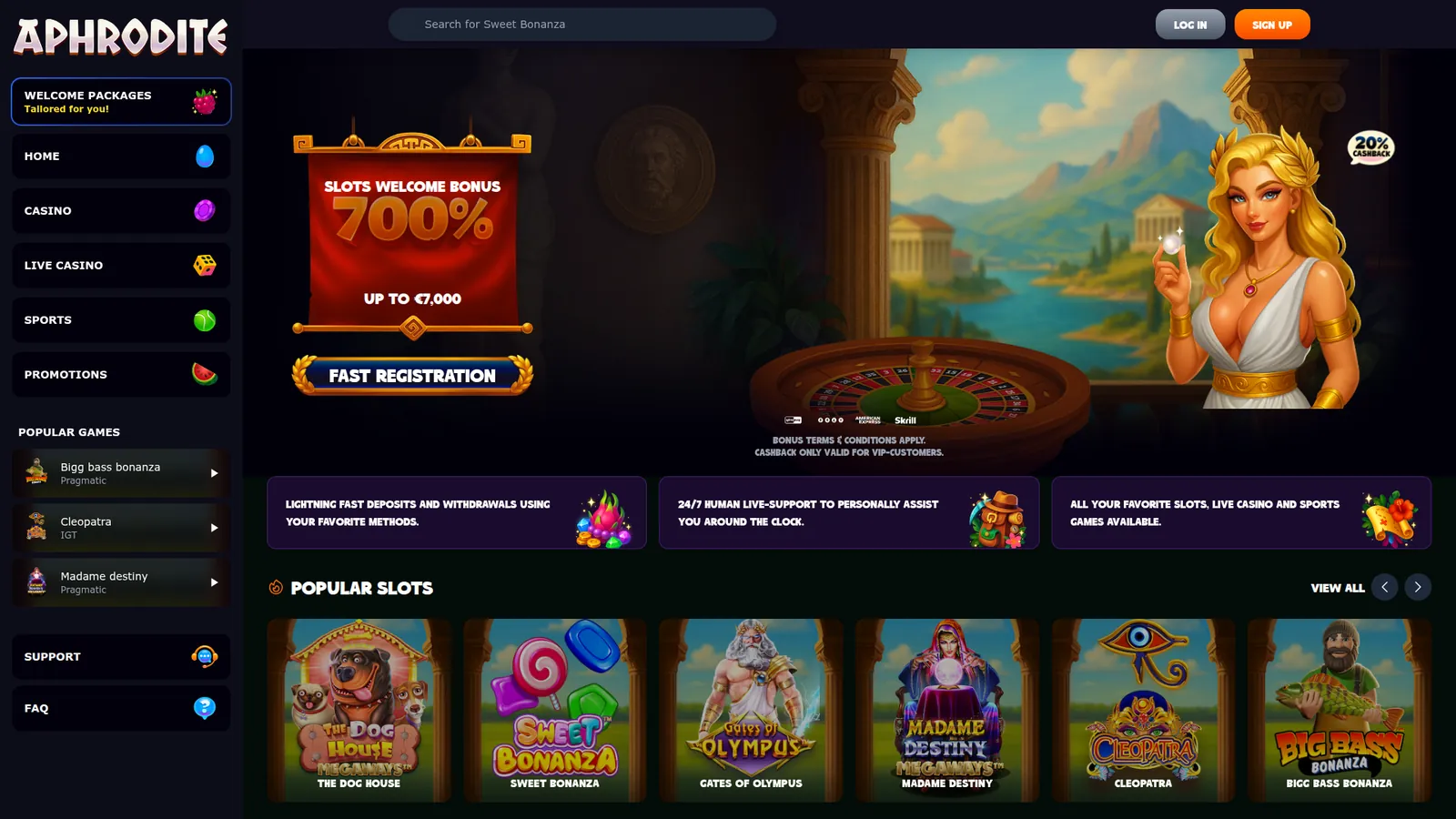 Aphrodite Casino screenshot