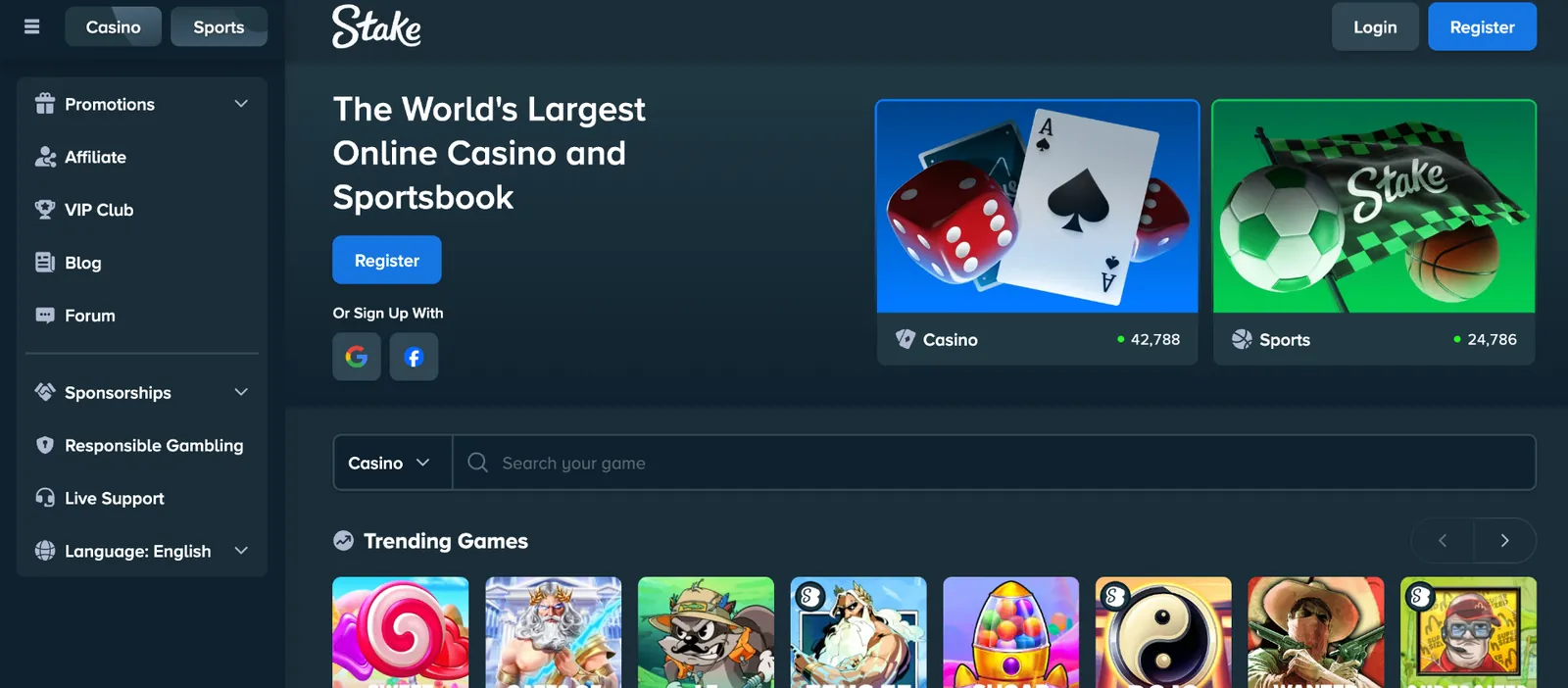 Stake Casino screenshot