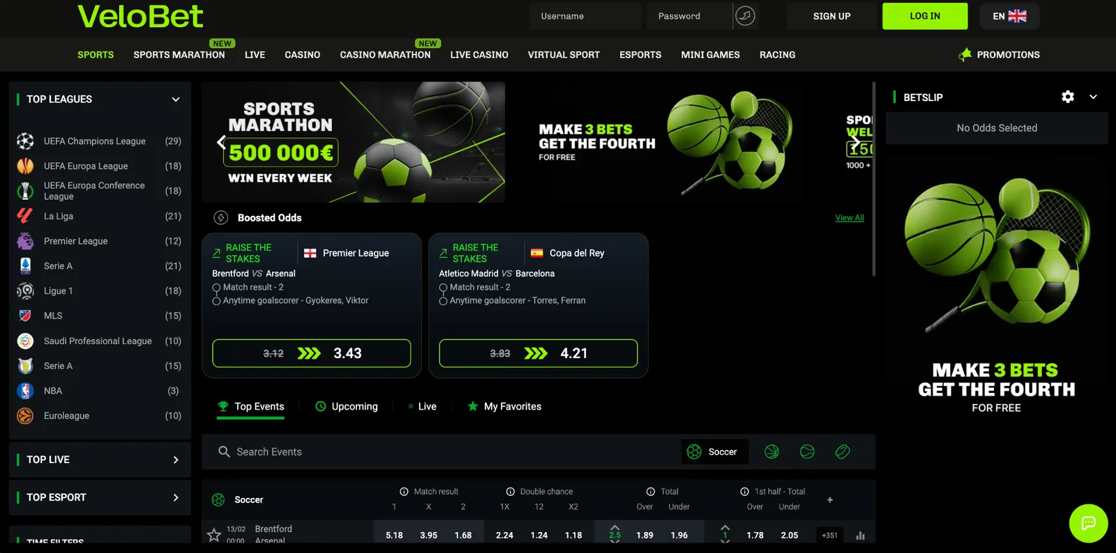 Velobet screenshot